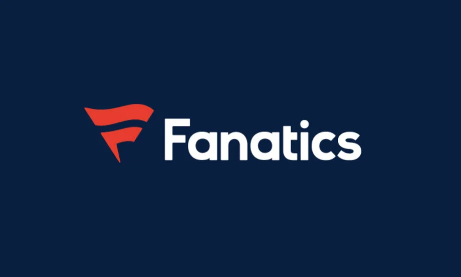 Fanatics brand logo with stylized red 'F' icon on a navy blue background
